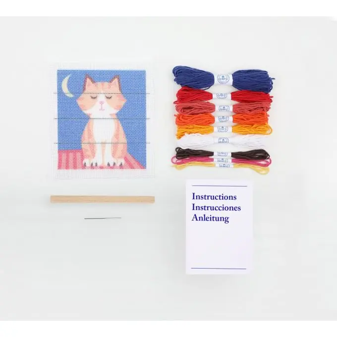 Markenqualität | Kinder-Stickset Katze in der Nacht – DMC