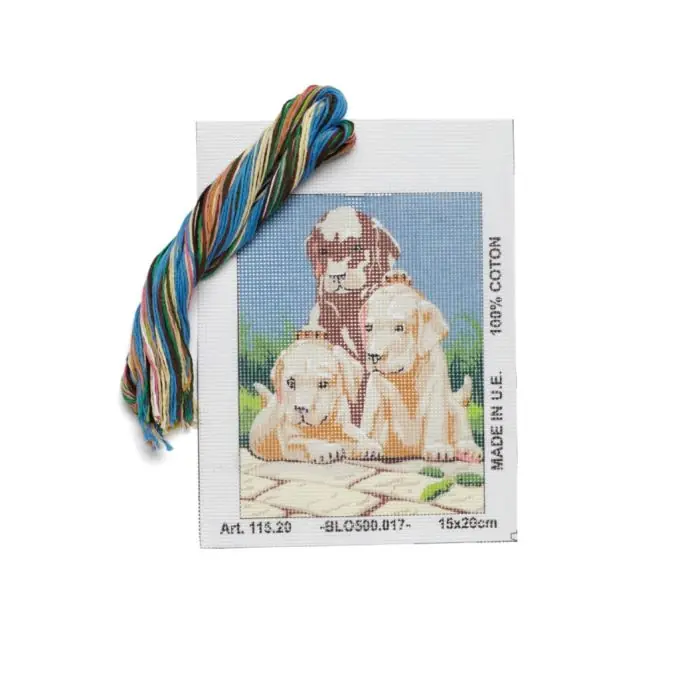Bewährte Qualität | Stickpackung Labrador Welpen 15x20cm