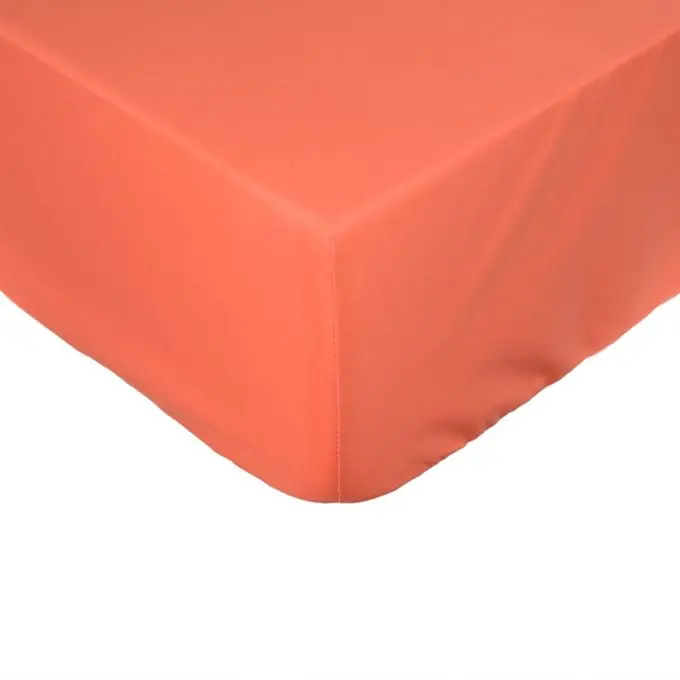 Perkal-Baumwolle Spannbetttuch Orange 140x190cm | Begrenztes Angebot