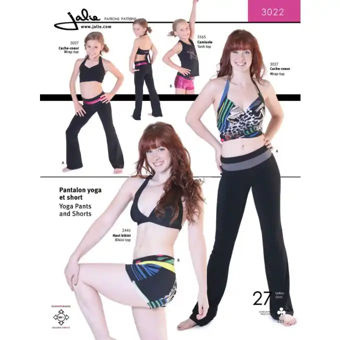 Jalie 3022 Yoga-Hose und Shorts Kinder/Erwachsene - Kurzwaren Neuheiten | Neu im Sortiment