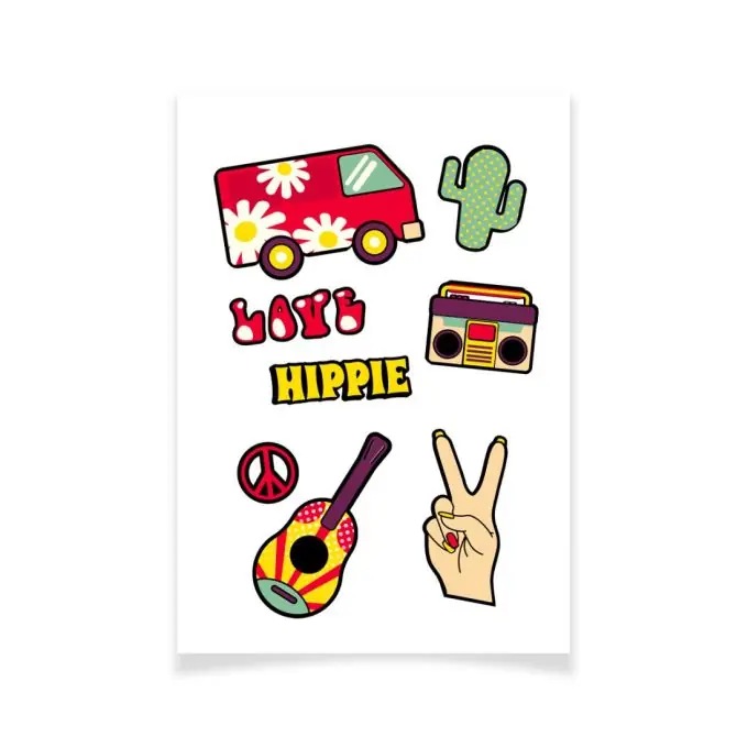 Ensemble Textile Tattoo Hippie | Neuheit