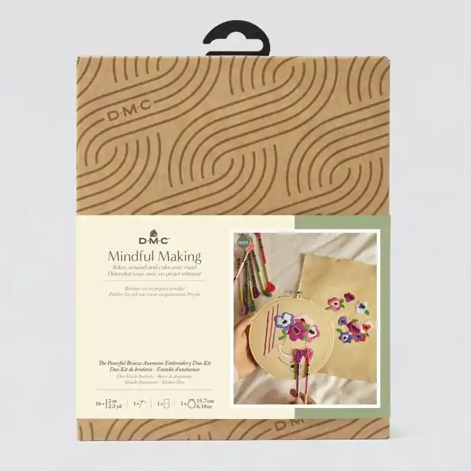 Anemonen Stick-Set mit farbenfrohem Mouliné Garn | Neues Produkt