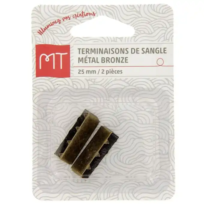 Jetzt zugreifen - Endstücke Gurte Metall 25mm 2 St. Bronze