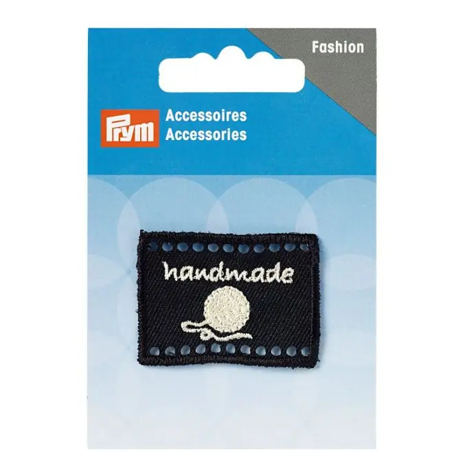 Nur noch wenige | Label "handmade" 40 x 30 mm, schwarz