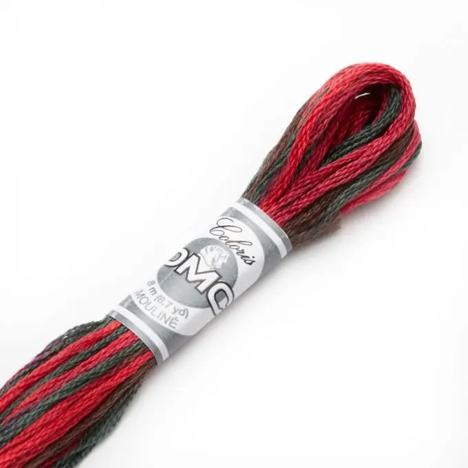 Angebot - Mouliné-Faden Variation für Stickerei - rot und grau - COL 4519