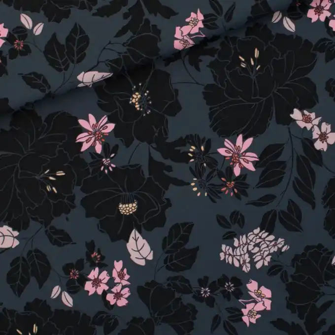Kundenliebling | Popeline Viskose Blumen "Hydrony" blau - See You At Six