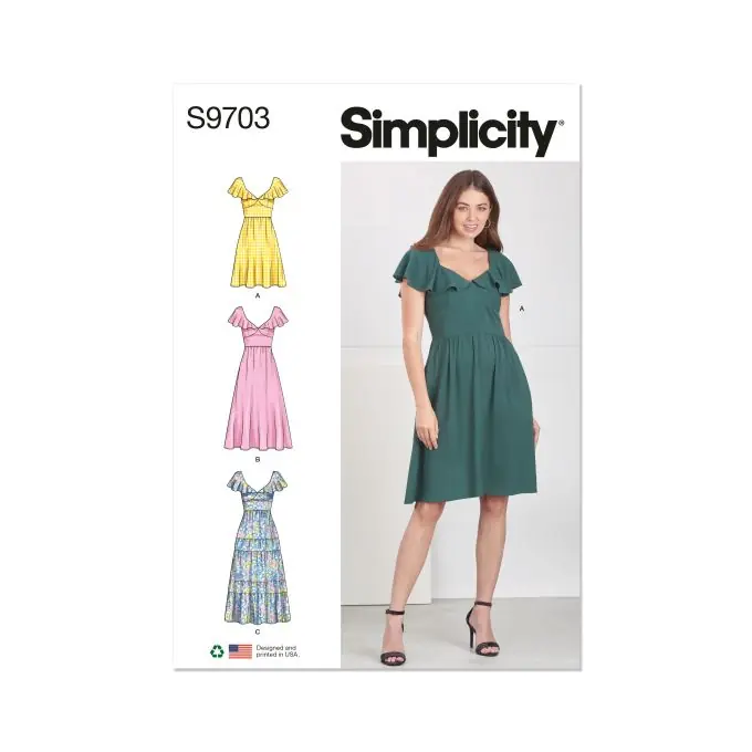 Extra sparen | Simplicity S 9703 D5 Schnittmuster Mädchenkleid 32-40
