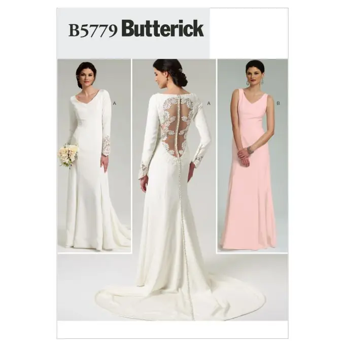 Aktionspreis | Butterick B5779AX5 Abendkleid mit Schleppe 32-40