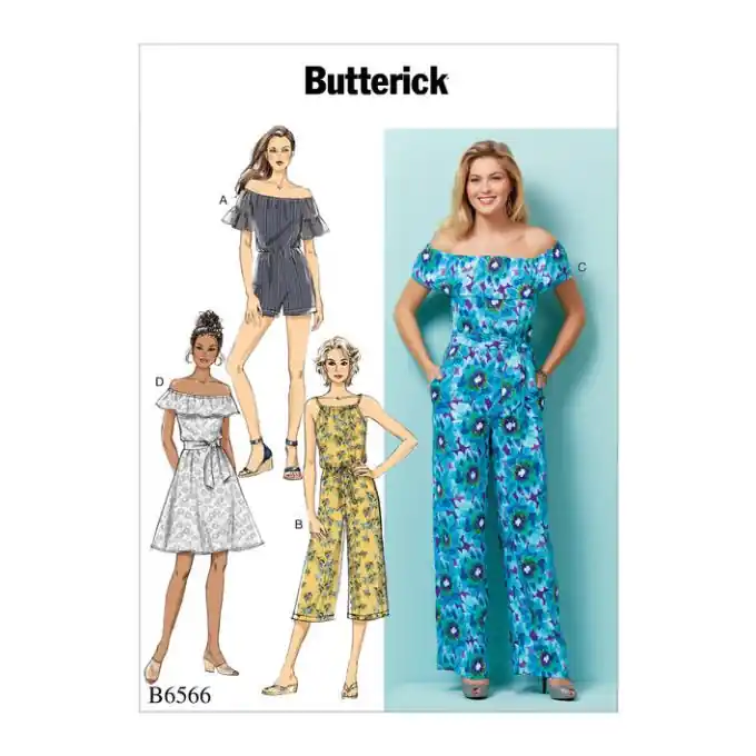 Auf Lager | Butterick B6566Y Schnittmuster Damenkleid 34-42