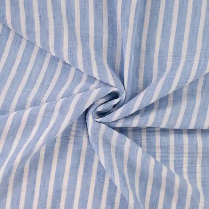 Polyesterstoff 150 cm weiß-blau gestreift - Herstellerpreis